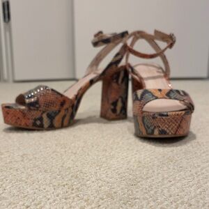 Chinese Laundry Snake Print Platform Sandals